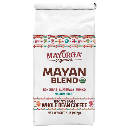 Mayorga Organics Mayan Blend, USDA Organic, Medium Roast, Whole Bean Coffee, 2lb, 2-pack ) | Home Deliveries