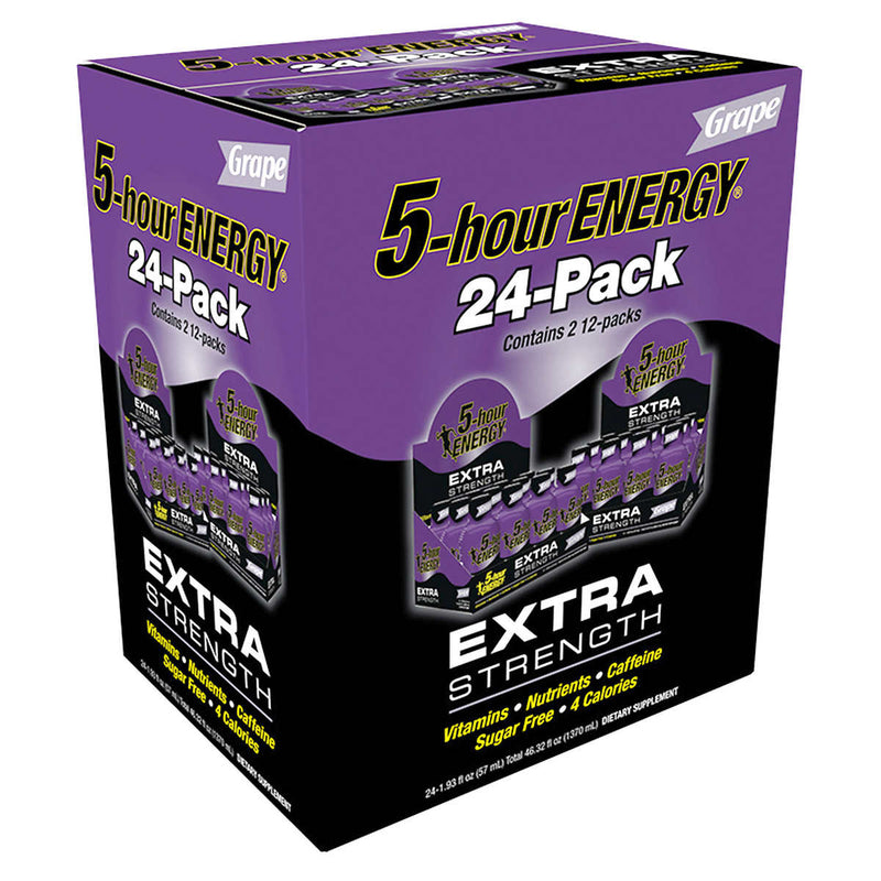 5-hour Energy Shot, Extra Strength, Grape, 1.93 fl. oz, 24-count ) | Home Deliveries