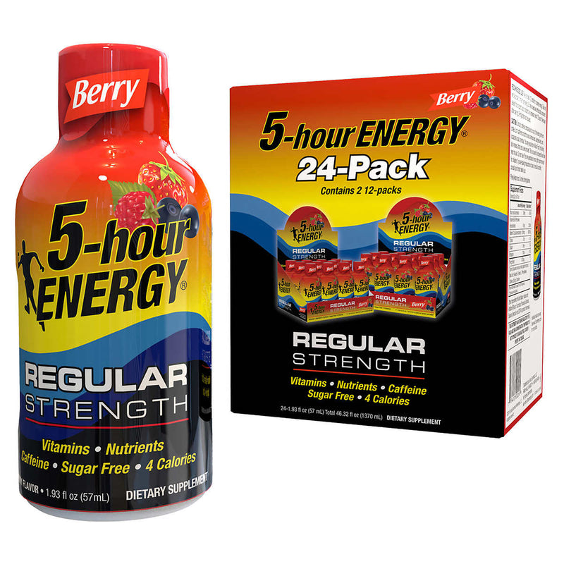 5-hour Energy Shot, Regular Strength, Berry, 1.93 fl. oz, 24 Count ) | Home Deliveries