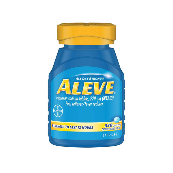 Aleve Naproxen Sodium 220 mg. Pain Reliever/Fever Reducer, 320 Caplets