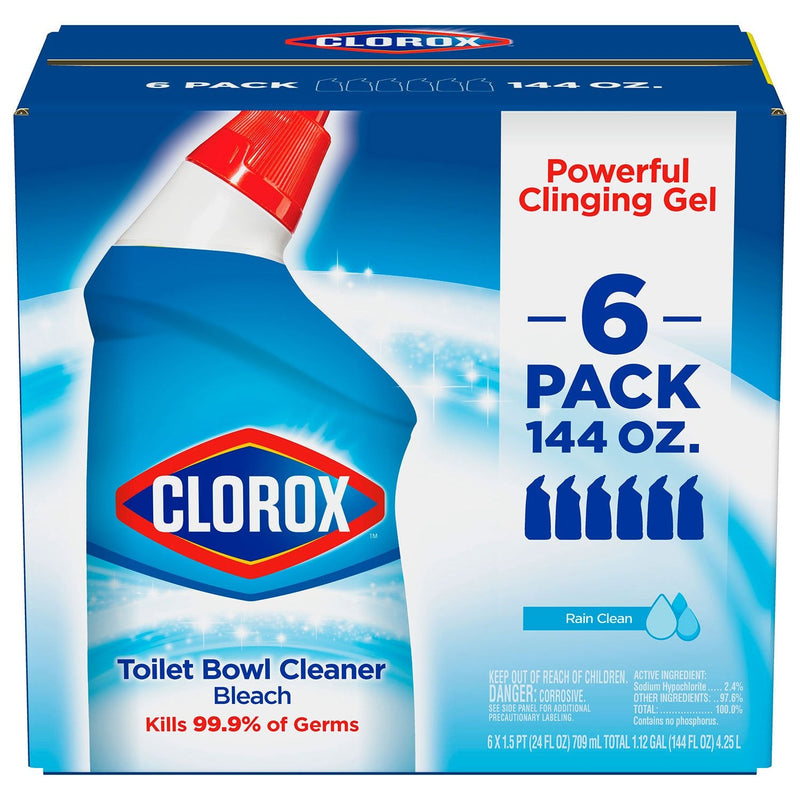 Clorox Toilet Bowl Cleaner with Bleach, Rain Clean (24 oz., 6 pk.)