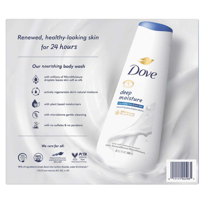 Dove Deep Moisture Body Wash 23 oz, 3-pack