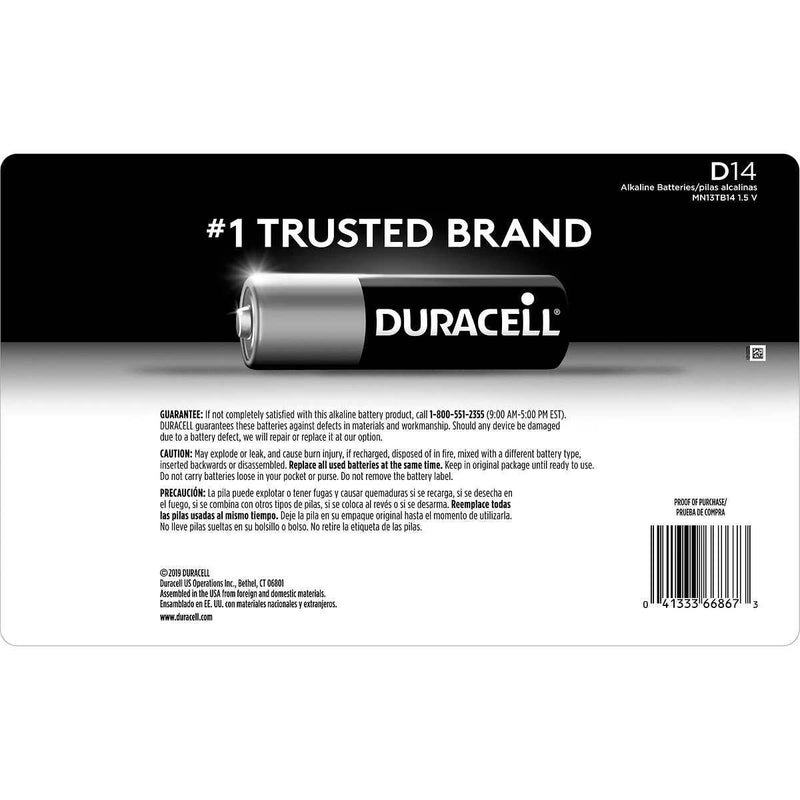 Duracell D Alkaline Batteries, 14-count ) | Home Deliveries