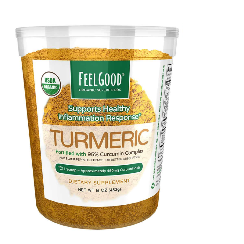 Feel Good USDA Organic Turmeric Powder, 16 Ounces