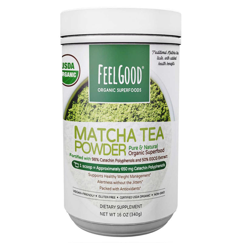 Feel Good USDA Organic Matcha Tea Powder, 16 Ounces ) | Home Deliveries