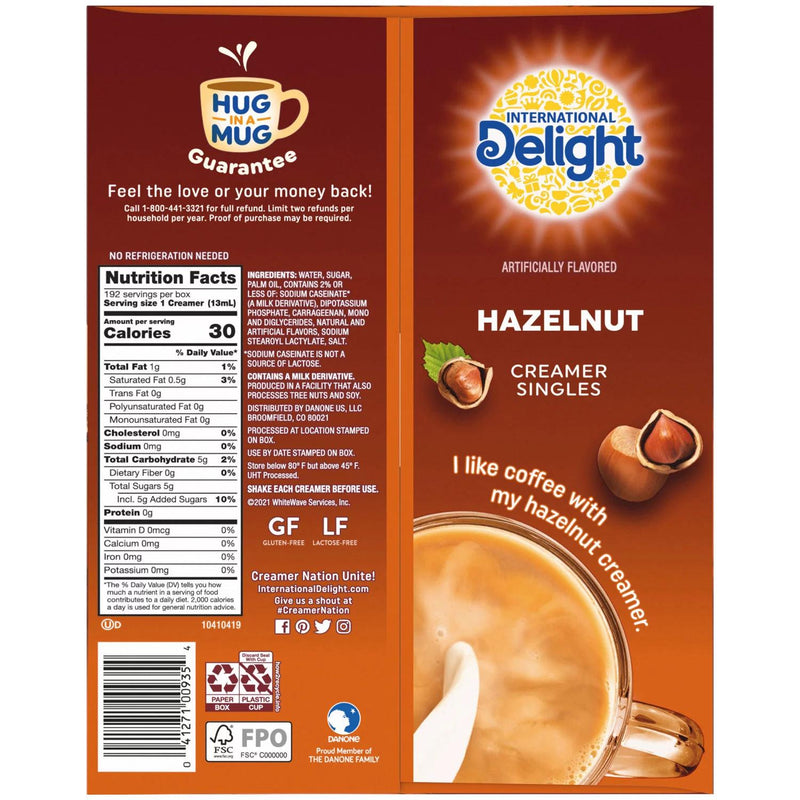 International Delight Hazelnut Coffee Creamer Singles (192 count)