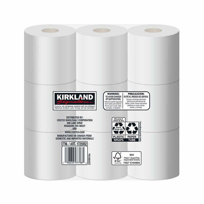 Kirkland Signature Ultra Soft Bath Tissue, 2-Ply, 231 Sheets, 36 Rolls