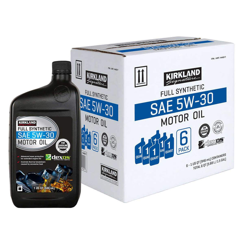 Kirkland Signature 5W-30 Full Synthetic Motor Oil 1-Quart, 12-Bottles