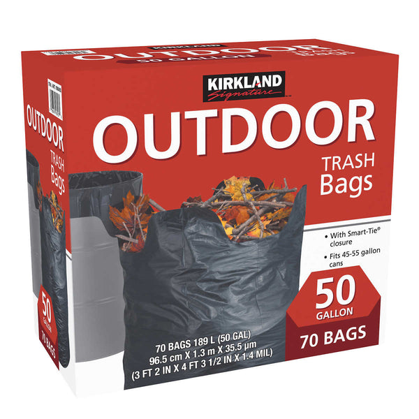 Kirkland Signature 50-Gallon Outdoor Trash Bag, Black, 70-count - Home Deliveries