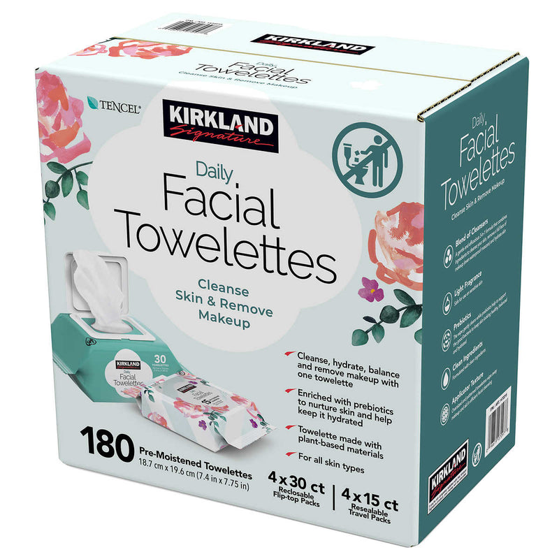 Kirkland Signature Daily Facial Towelettes, 180 count ) | Home Deliveries