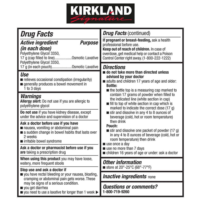 Kirkland Signature LaxaClear 100 Doses