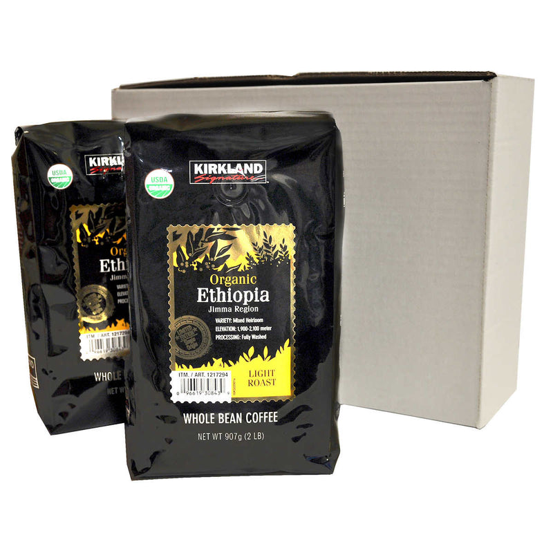 Kirkland Signature Organic Ethiopia Whole Bean Coffee, 2 lbs, 2-pack ) | Home Deliveries