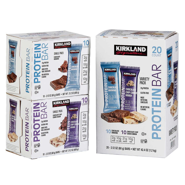 Kirkland Signature Protein Bar, Variety Pack, 2.12 oz, 20-count