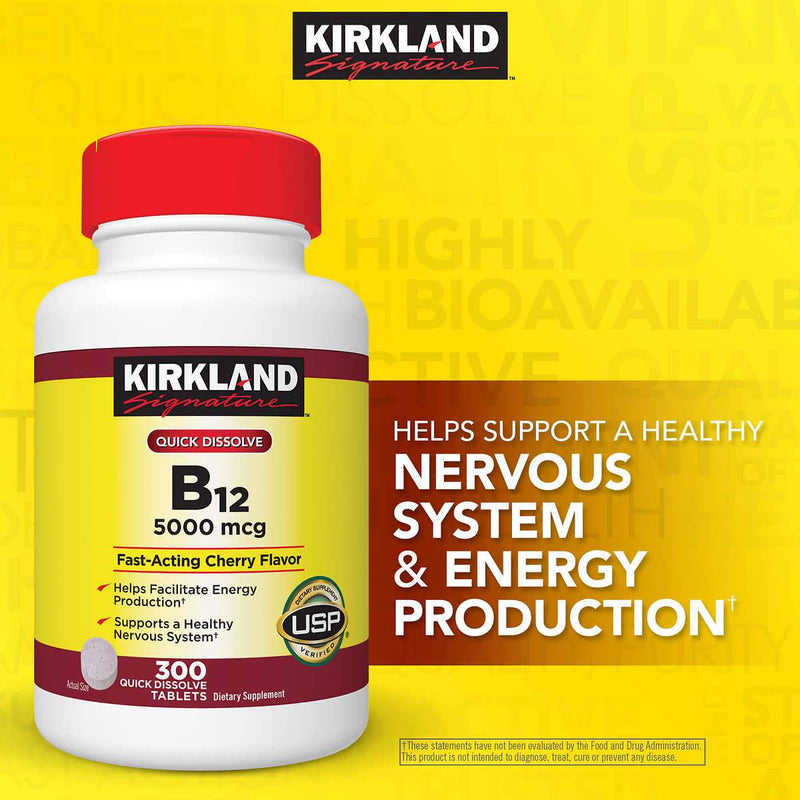 Kirkland Signature Quick Dissolve B-12 5000 mcg., 300 Tablets