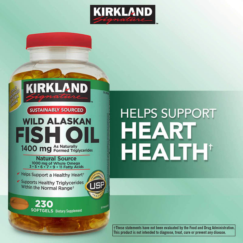 Kirkland Signature Wild Alaskan Fish Oil 1400 mg., 230 Softgels