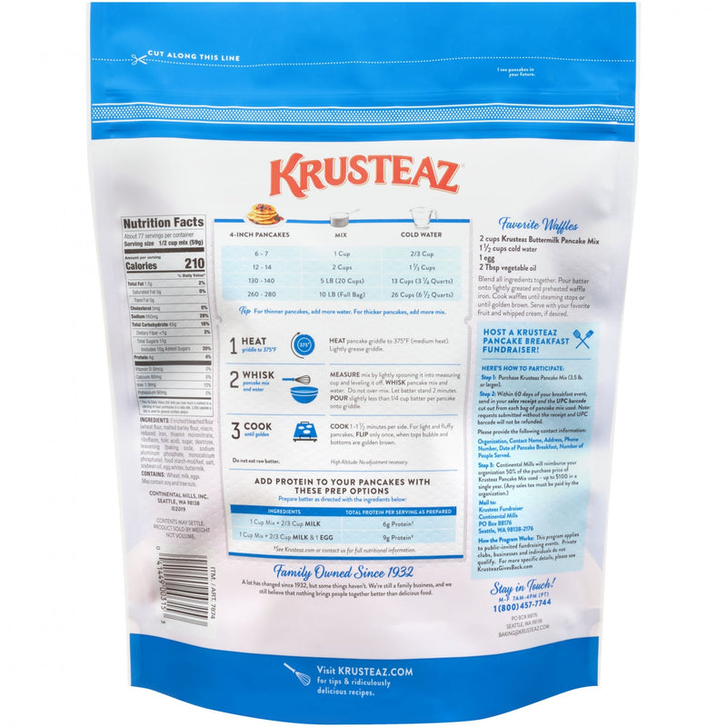 Krusteaz Light and Fluffy Buttermilk Complete Pancake Mix 10 lb. Bag