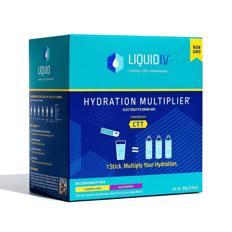 Liquid I.V. Hydration Multiplier Electrolyte Powder Packets, Lemon Lime and Acai Berry (24 pk.)