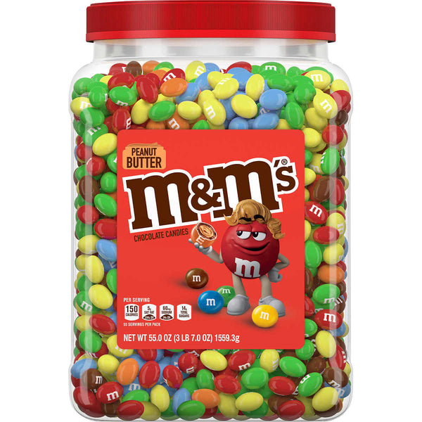 M&M's Chocolate Candy, Peanut Butter, 62 oz Jar ) | Home Deliveries