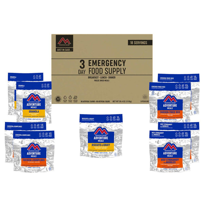 Mountain House 3-day Emergency Meal Kit 9-pouch Assortment ) | Home Deliveries