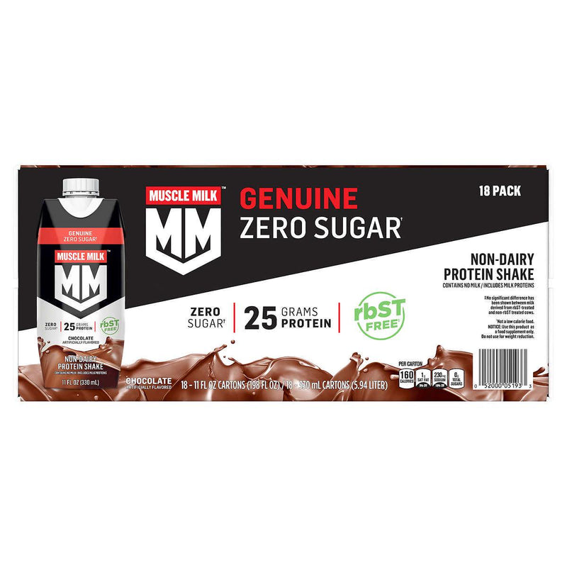 Muscle Milk Genuine Protein Shake Chocolate, 11 fl oz, 18-pack