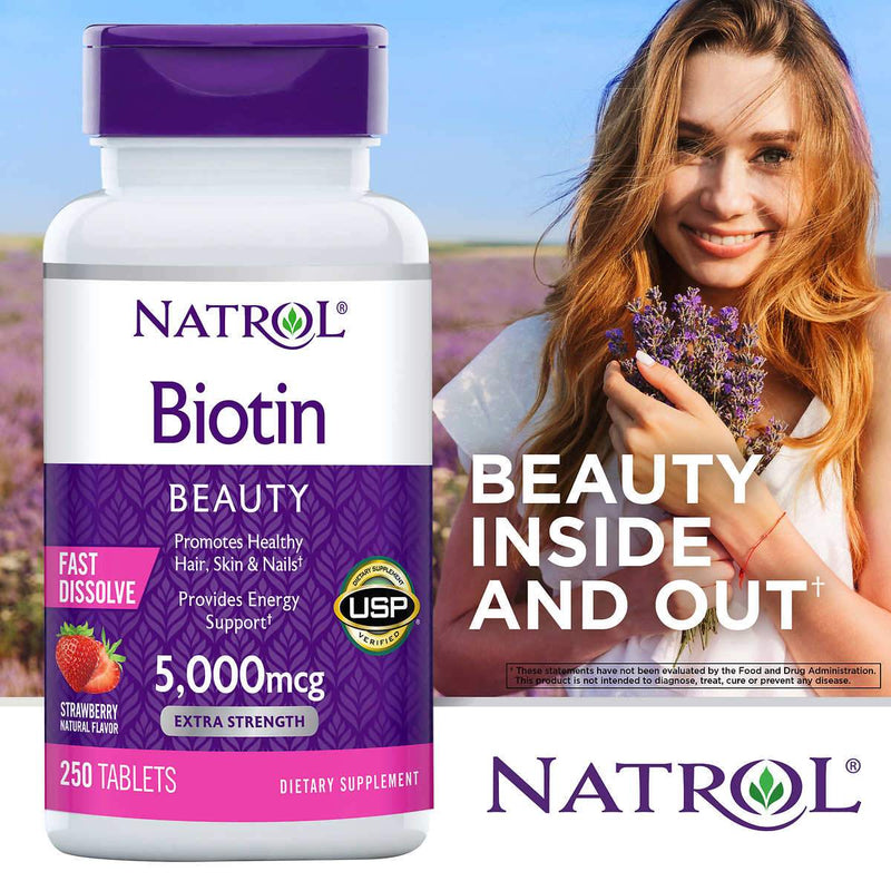 Natrol Biotin 5000 mcg., 250 Fast Dissolve Tablets - Home Deliveries