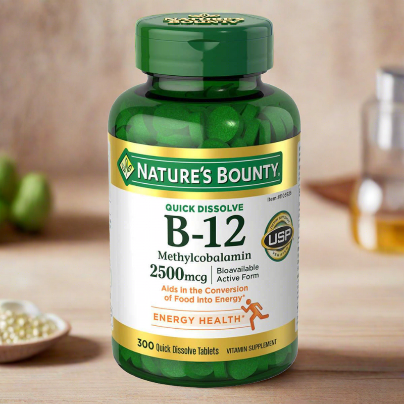 Nature's Bounty Vitamin B-12 2500 mcg, 300 Quick Dissolve Tablets