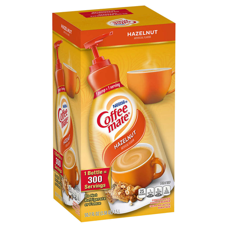 Nestle Coffee-mate Coffee Creamer, Hazelnut, Pump Bottle, 50.7 fl oz ) | Home Deliveries