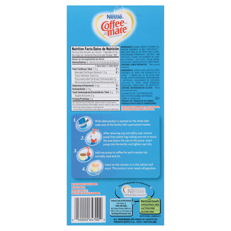 Nestle Coffee-mate Coffee Creamer, French Vanilla, Pump Bottle, 50.7 fl oz ) | Home Deliveries