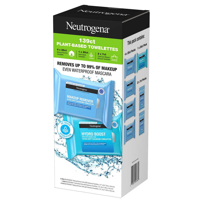 Neutrogena Makeup Remover and Hydro Boost Ultra-Soft Cleansing Towelettes, 139 ct ) | Home Deliveries