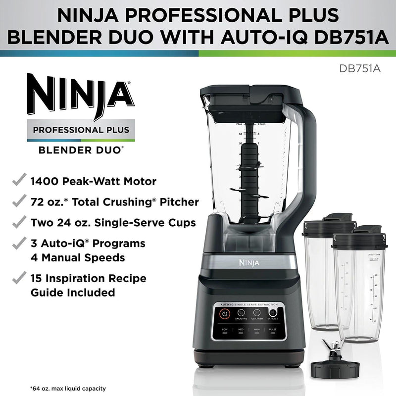 Ninja Professional Plus Blender DUO with Auto-iQ-DB751A