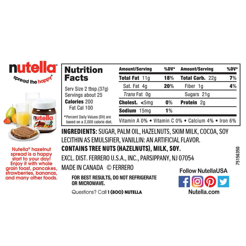 Nutella Hazelnut Spread with Cocoa, 33.5 oz, 2-count