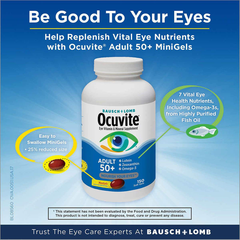 Ocuvite Adult 50+, 150 Soft Gels