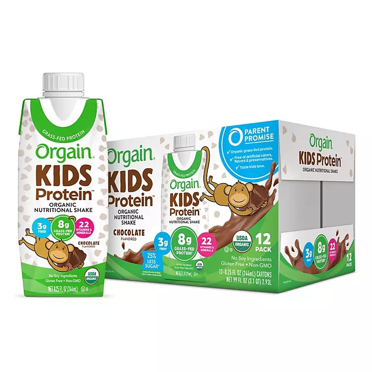 Orgain Kids Protein Organic Nutritional Shake, 8.25 fl. oz., 12 pk. - Chocolate