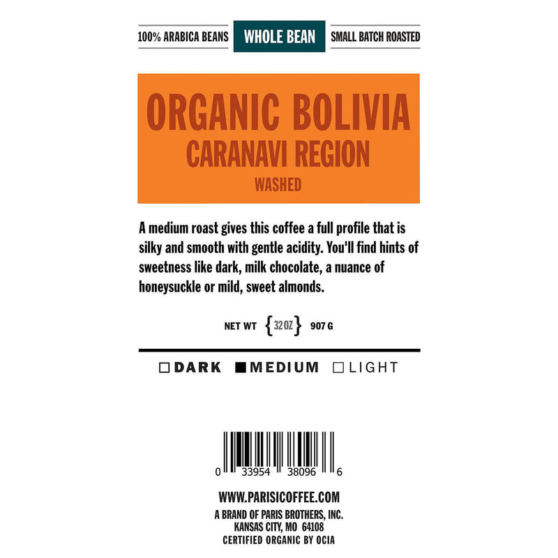 Parisi Artisan Coffee Bolivian Organic Blend Whole Bean 2 lb, 2-pack ) | Home Deliveries