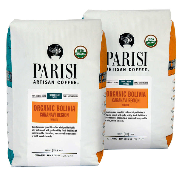 Parisi Artisan Coffee Bolivian Organic Blend Whole Bean 2 lb, 2-pack ) | Home Deliveries