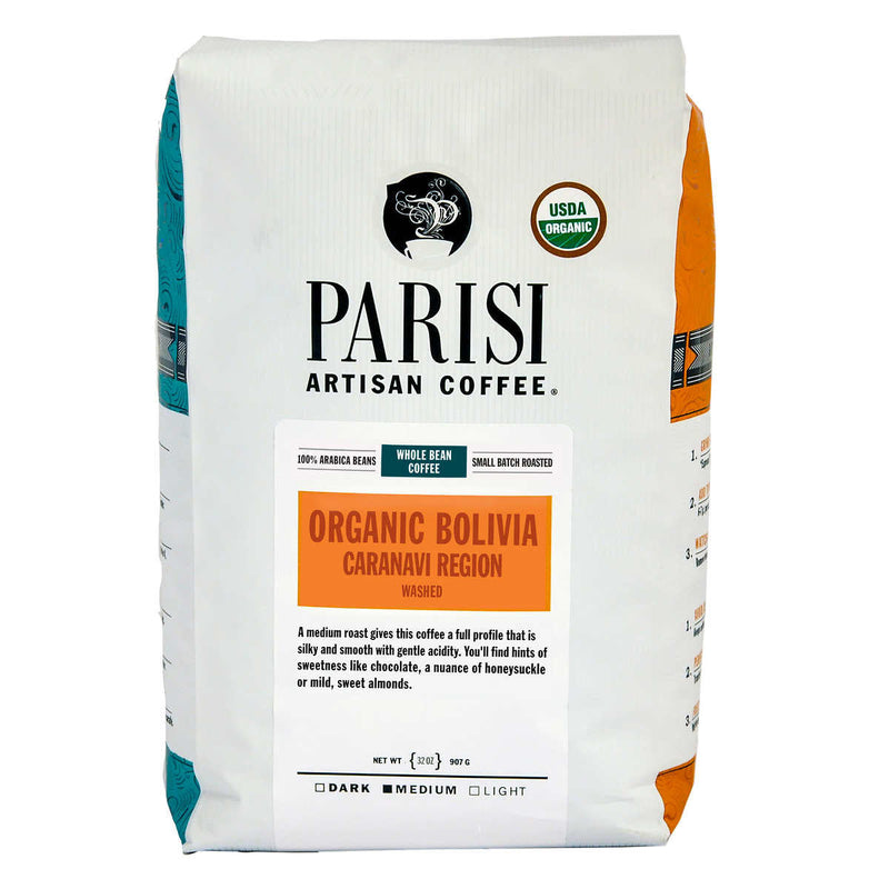 Parisi Artisan Coffee Bolivian Organic Blend Whole Bean 2 lb, 2-pack ) | Home Deliveries