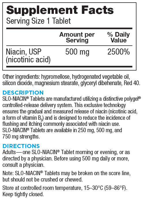 Slo Niacin 500 mg 175 tablets