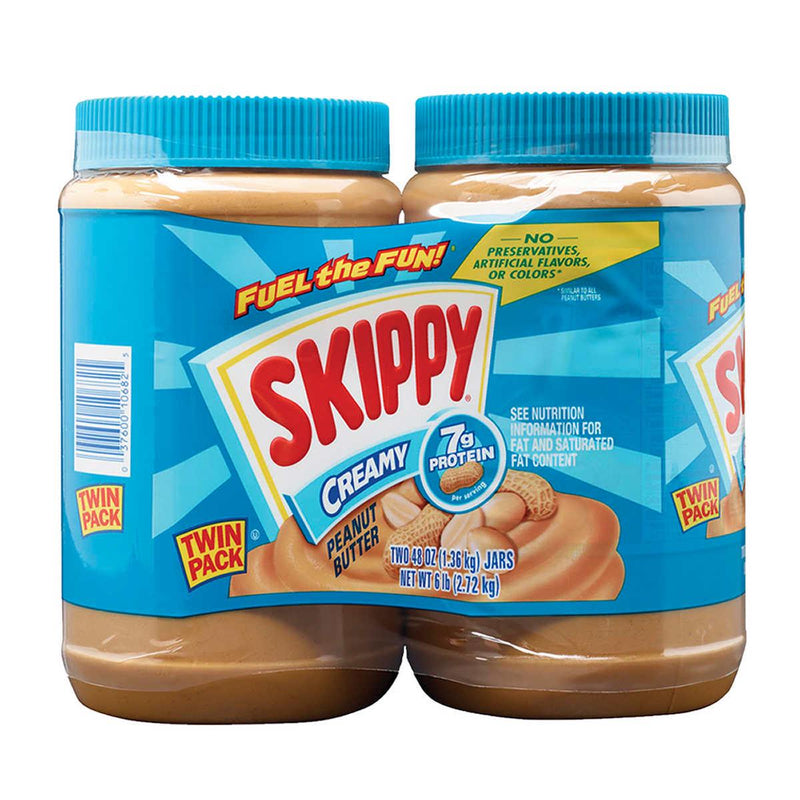 Skippy Peanut Butter, Creamy, 48 oz, 2-count