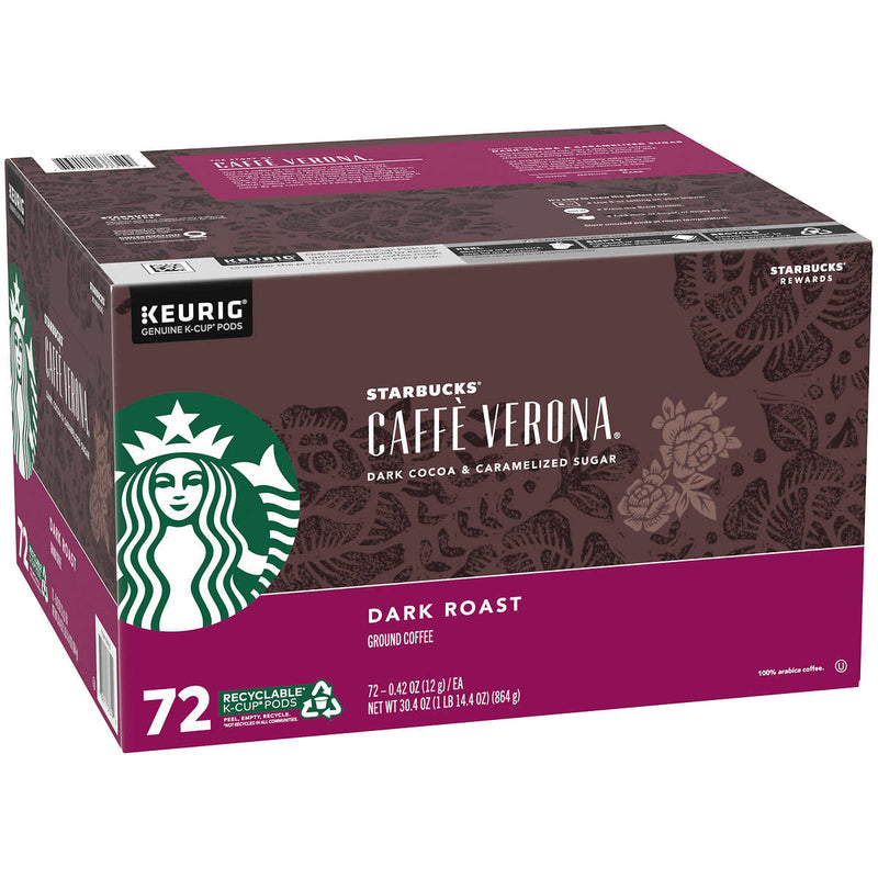 Starbucks Coffee Caffè Verona Dark Roast K-Cup Pod, 72ct ) | Home Deliveries