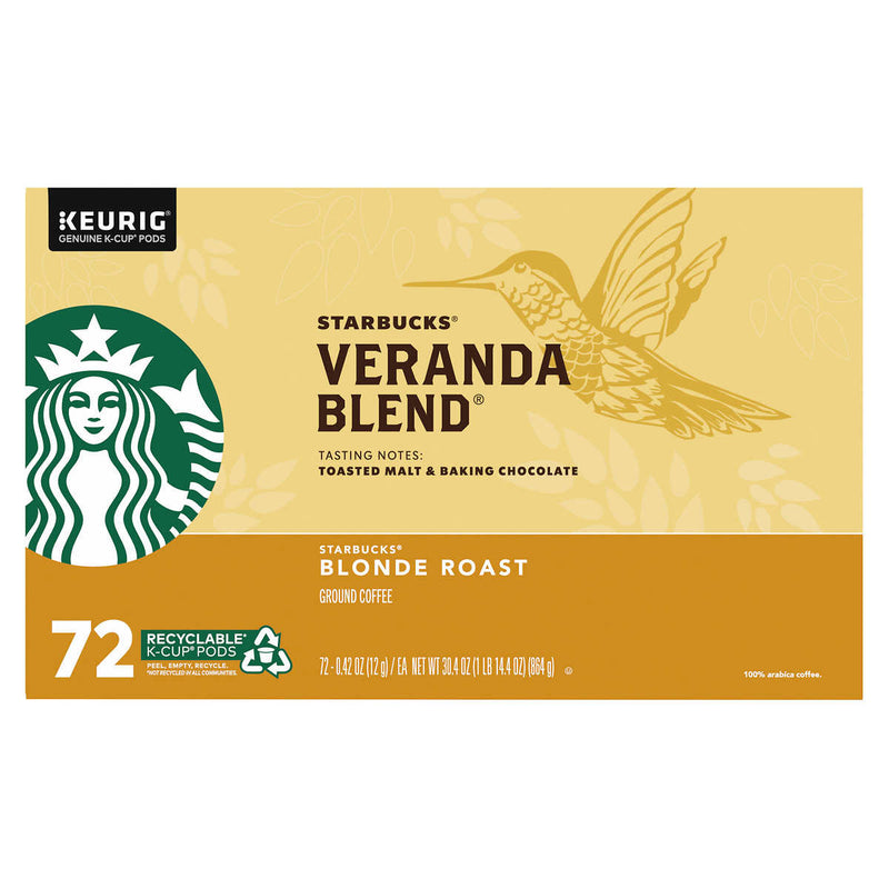 Starbucks Coffee Veranda Blend Blonde Roast K-Cup Pods, 72-count ) | Home Deliveries