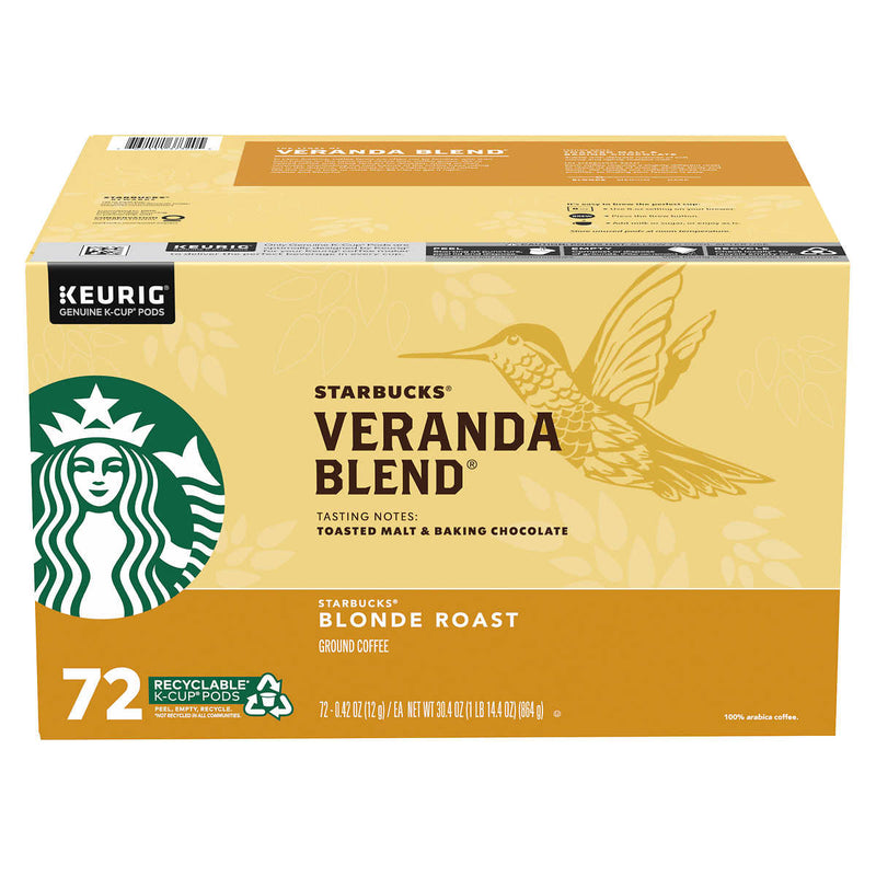 Starbucks Coffee Veranda Blend Blonde Roast K-Cup Pods, 72-count ) | Home Deliveries