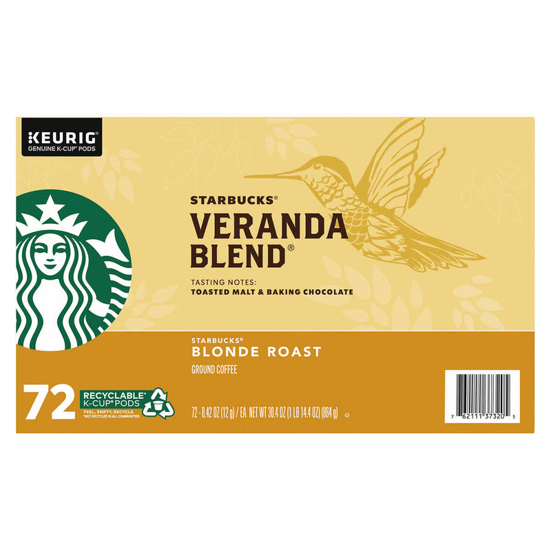 Starbucks Coffee Veranda Blend Blonde Roast K-Cup Pods, 72-count ) | Home Deliveries