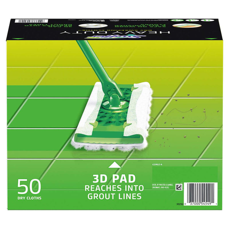 Swiffer Sweeper Heavy Duty Dry Sweeping Cloth Refills, 50-count