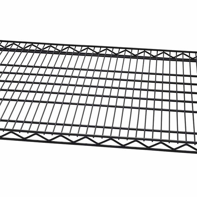 TRINITY 4-Tier Wire Shelving Rack, 48  x 24  x 72  NSF, Black