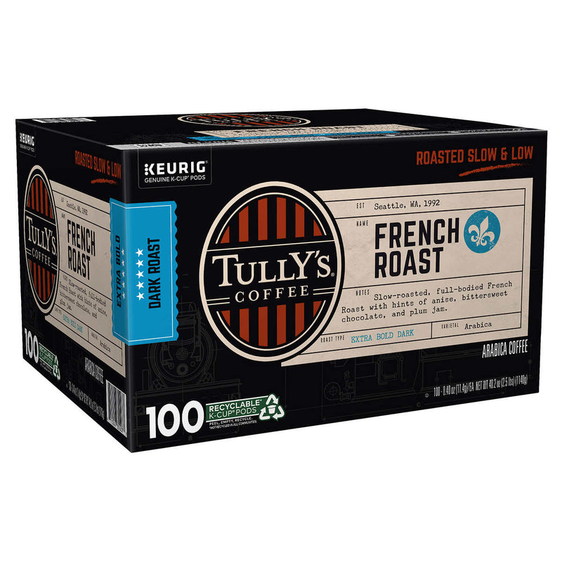 Tully's Coffee French Roast K-Cups Pods, 100-count ) | Home Deliveries