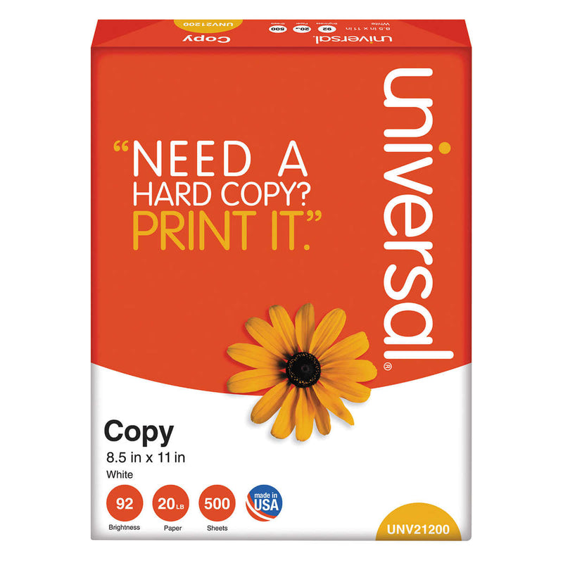 Universal Copy Paper, 8.5 x11  Letter, White, 20lb, 92 Bright, 1-9 Case Pricing ) | Home Deliveries