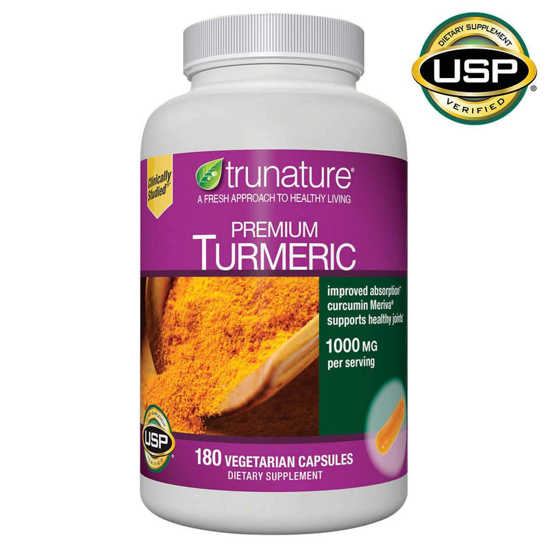 trunature Premium Turmeric 1,000 mg., 180 Vegetarian Capsules - Home Deliveries