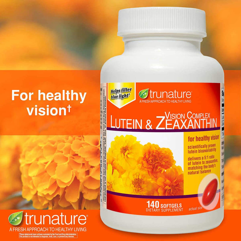 trunature Vision Complex Lutein and Zeaxanthin, 140 Softgels - Home Deliveries